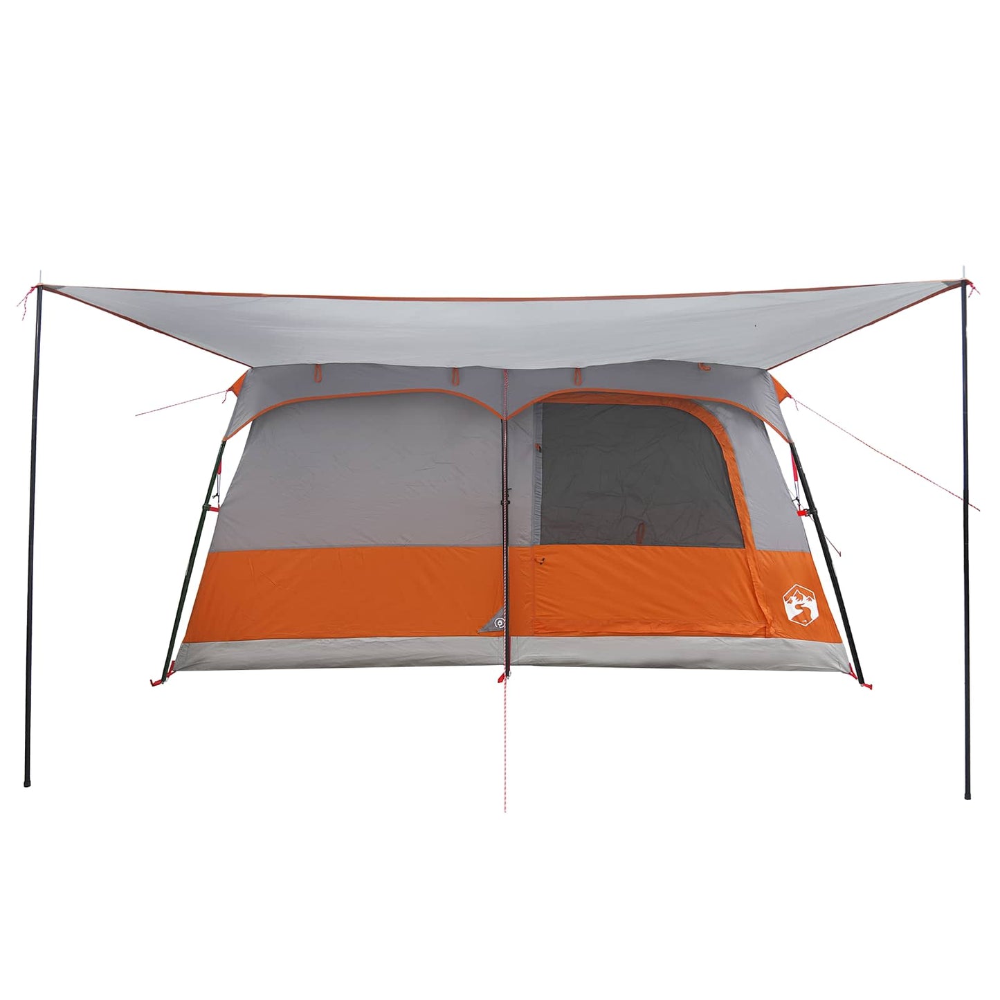 vidaXL Family Tent 14-Person Grey and Orange Polyester and Steel - 500 x 400 x 230 cm