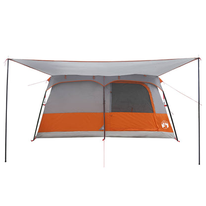 vidaXL Family Tent 14-Person Grey and Orange Polyester and Steel - 500 x 400 x 230 cm