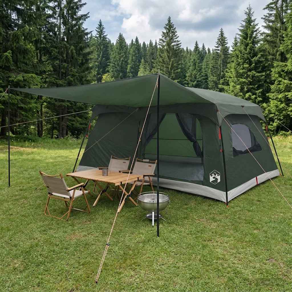 vidaXL Family Tent 14-Person Army Green Polyester and Steel - 500 x 400 x 230 cm
