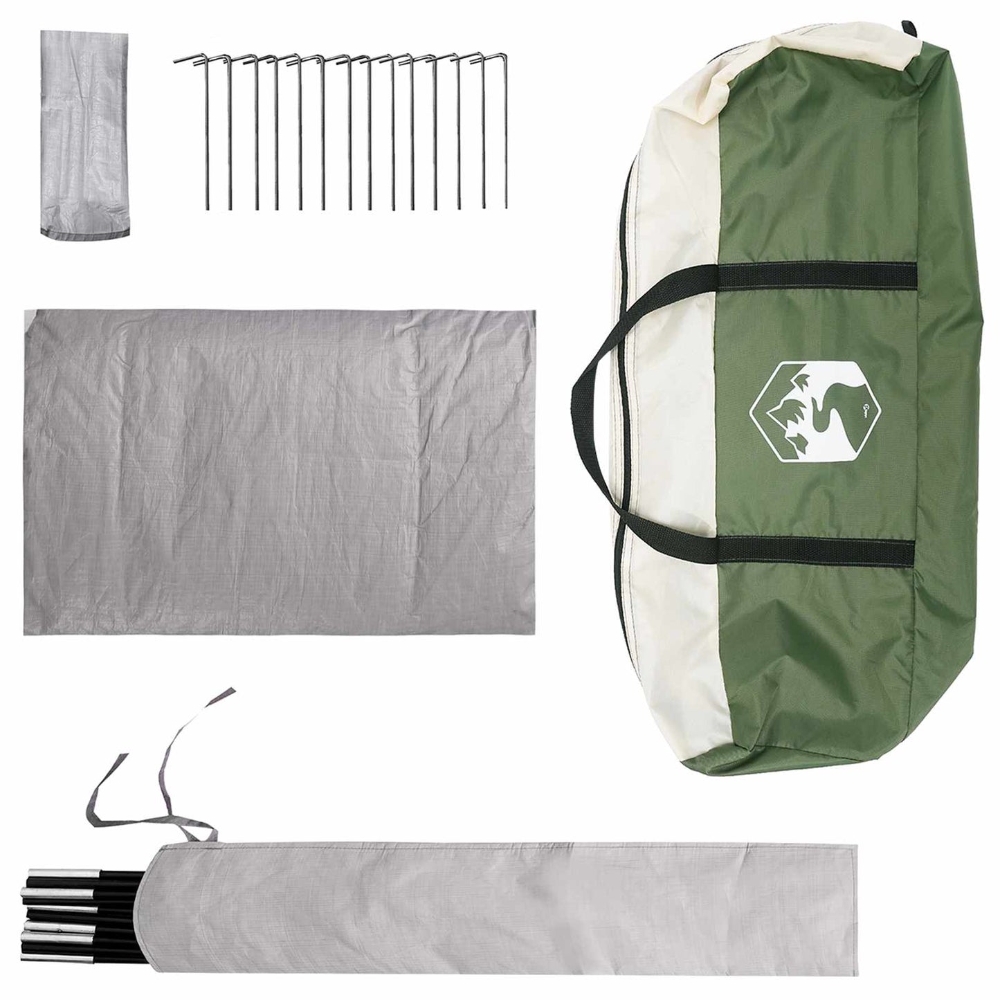 vidaXL Cabin Tent with Roof Green 210 x 210 x 138 cm Polyester