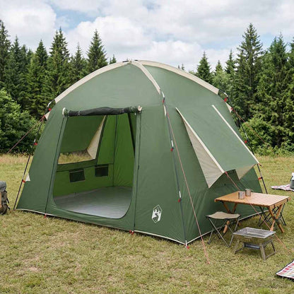 vidaXL Cabin Tent with Roof Green 210 x 210 x 138 cm Polyester