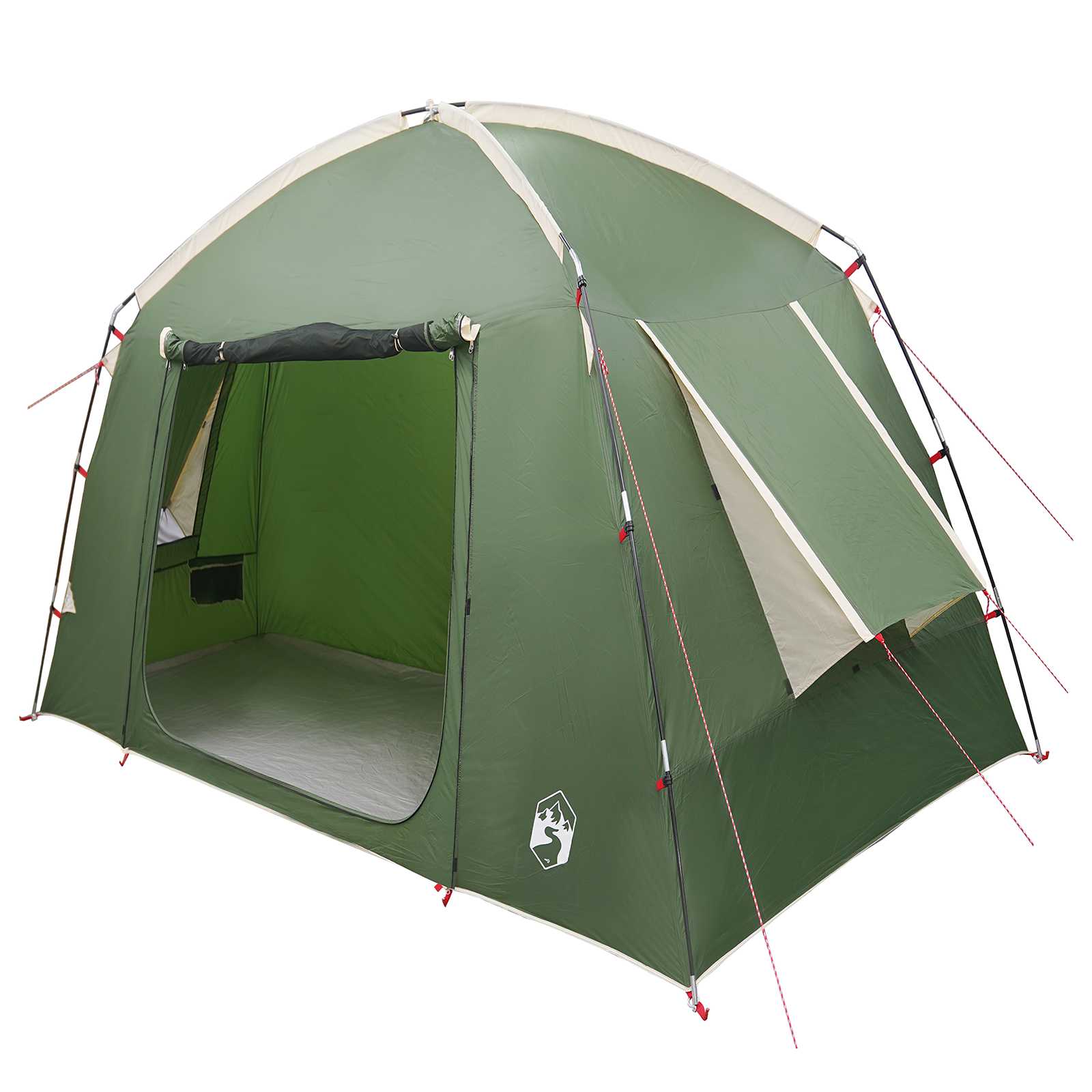 vidaXL Cabin Tent with Roof Green 210 x 210 x 138 cm Polyester