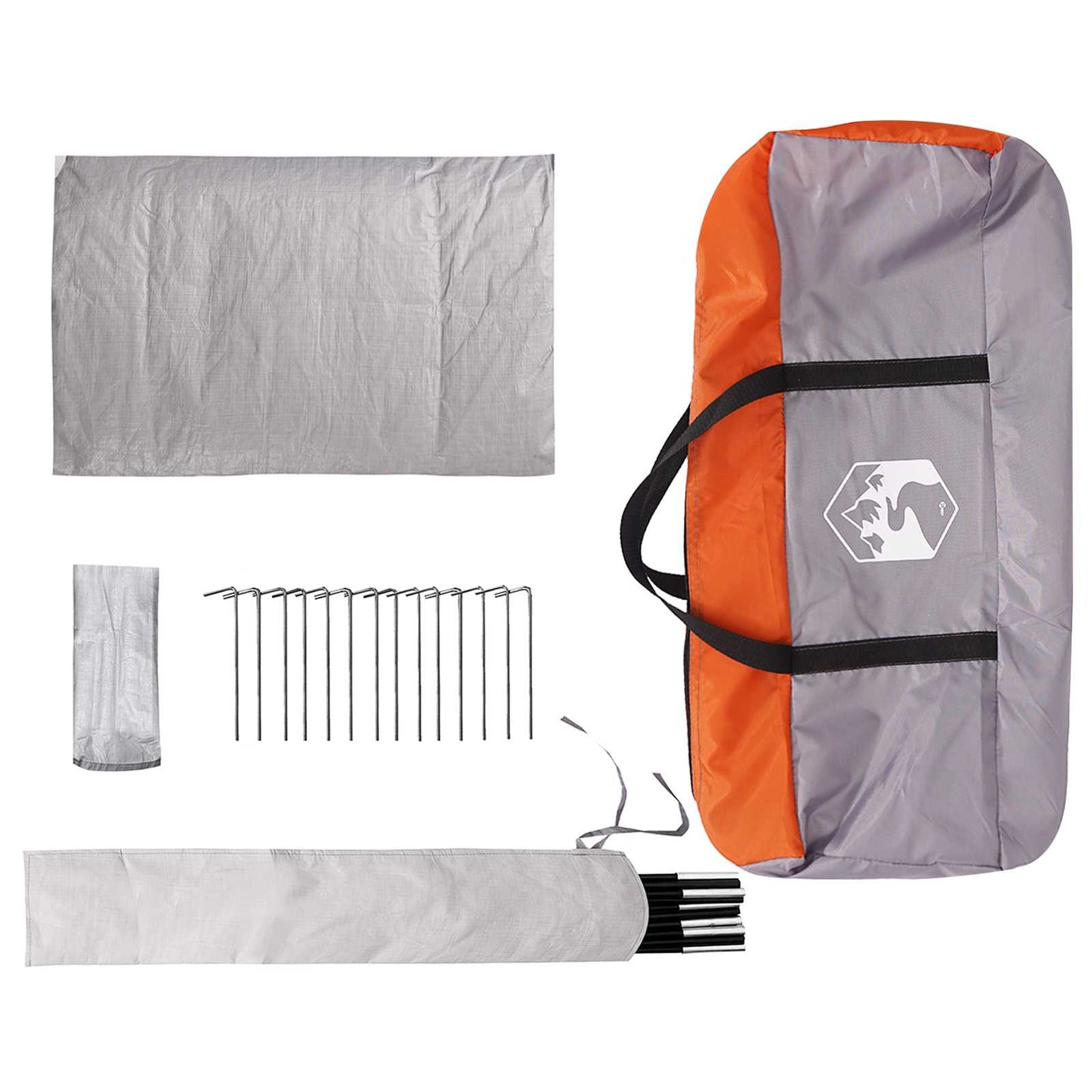 vidaXL Cabin Tent Grey and Orange 210 x 210 x 138 cm Polyester
