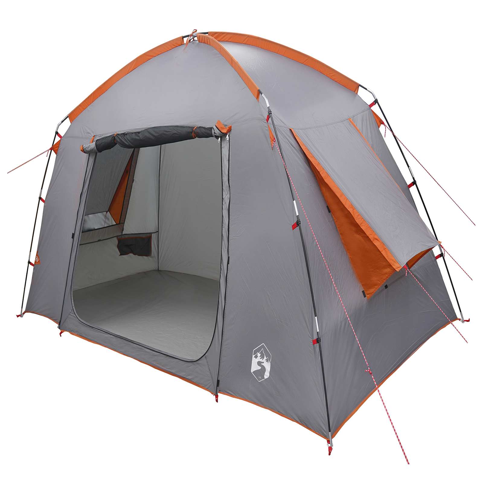 vidaXL Cabin Tent Grey and Orange 210 x 210 x 138 cm Polyester