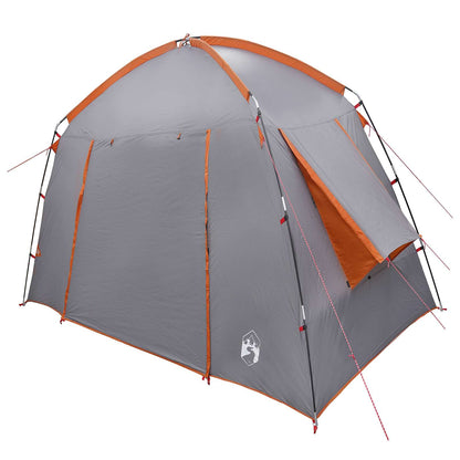 vidaXL Cabin Tent Grey and Orange 210 x 210 x 138 cm Polyester