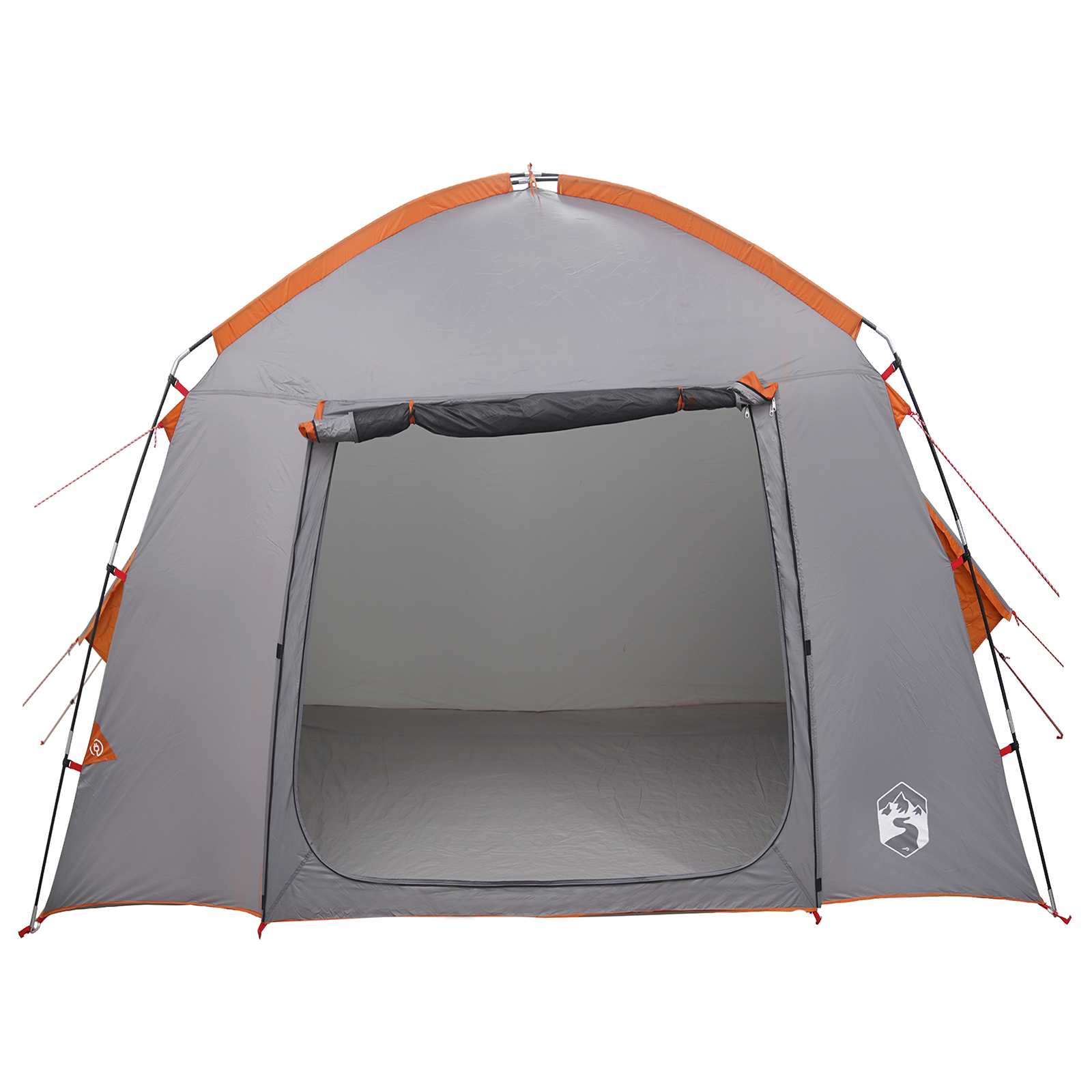 vidaXL Cabin Tent Grey and Orange 210 x 210 x 138 cm Polyester