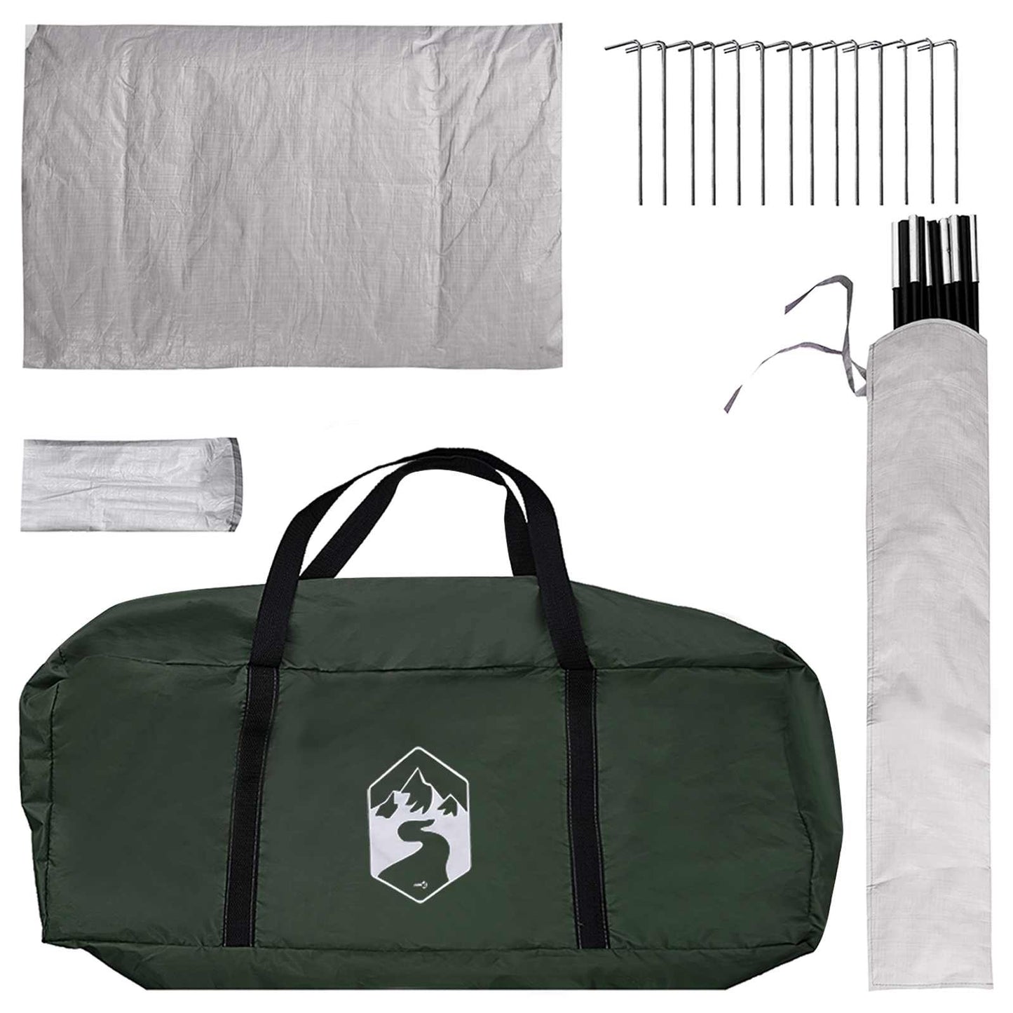 vidaXL Cabin Tent with Roof Army Green 210 x 210 x 138 cm Polyester