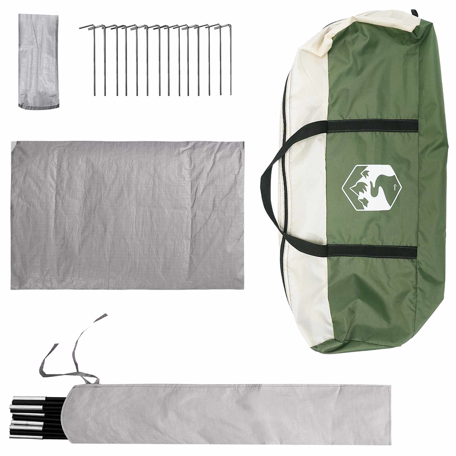 vidaXL Cabin Tent with Roof Green 300 x 210 x 156 cm Polyester