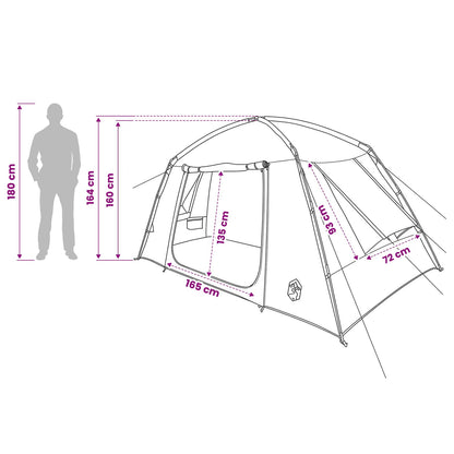 vidaXL Cabin Tent with Roof Green 300 x 210 x 156 cm Polyester