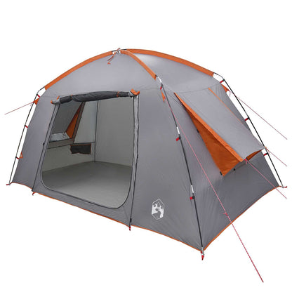 vidaXL Cabin Tent Grey and Orange 300 x 210 x 156 cm Polyester
