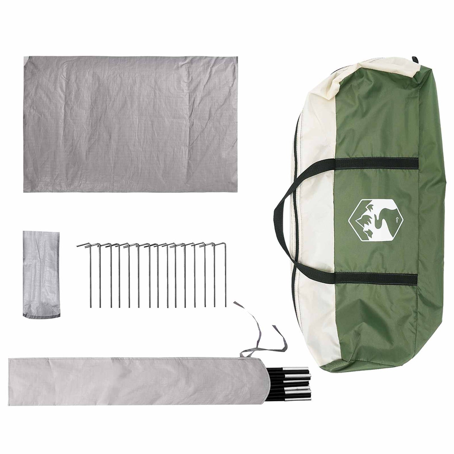 vidaXL Cabin Tent with Roof Green 400 x 210 x 180 cm Polyester