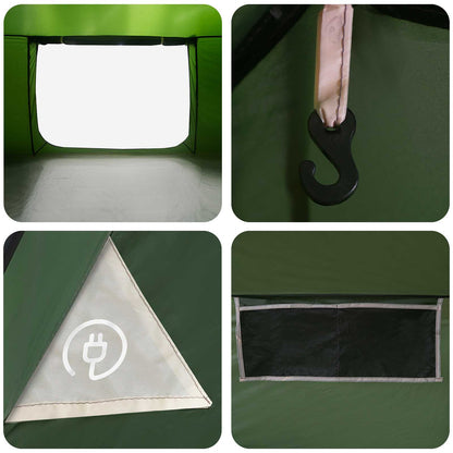 vidaXL Cabin Tent with Roof Green 400 x 210 x 180 cm Polyester