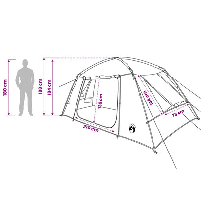 vidaXL Cabin Tent with Roof Green 400 x 210 x 180 cm Polyester