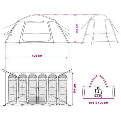 vidaXL Cabin Tent with Roof Army Green 400 x 210 x 180 cm Polyester