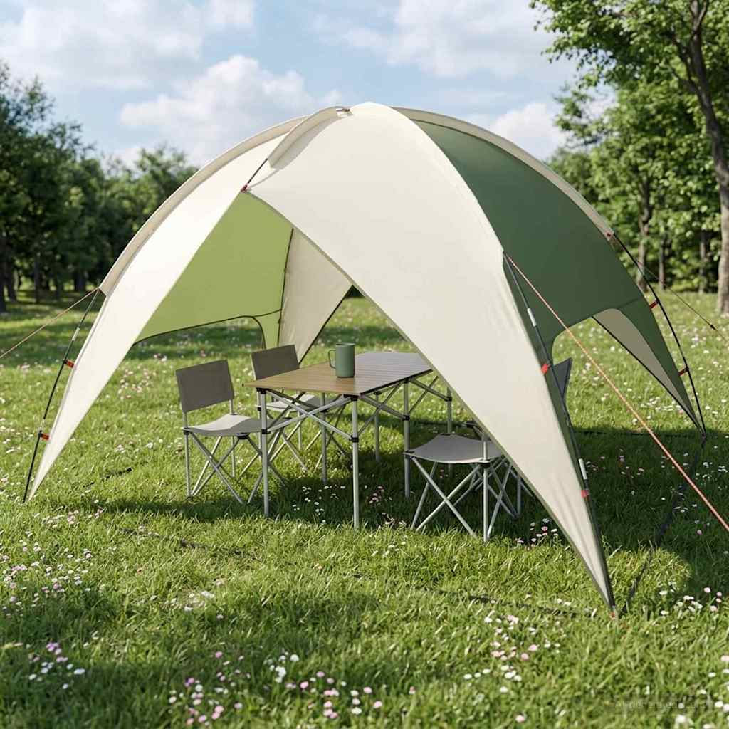 vidaXL Camping Tent with Rainfly Water-resistant 4-Person Green - 245 x 245 x 149 cm