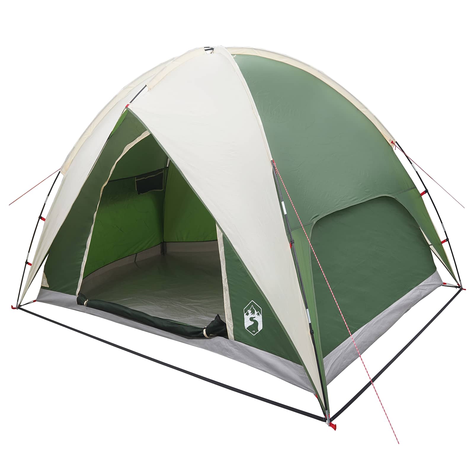 vidaXL Camping Tent with Rainfly Water-resistant 4-Person Green - 245 x 245 x 149 cm