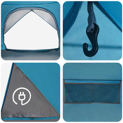 vidaXL Camping Tent with Rainfly Water-resistant 4-Person Blue - 245 x 245 x 149 cm