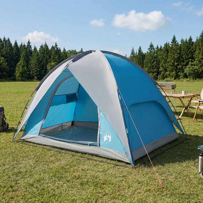 vidaXL Camping Tent with Rainfly Water-resistant 4-Person Blue - 245 x 245 x 149 cm