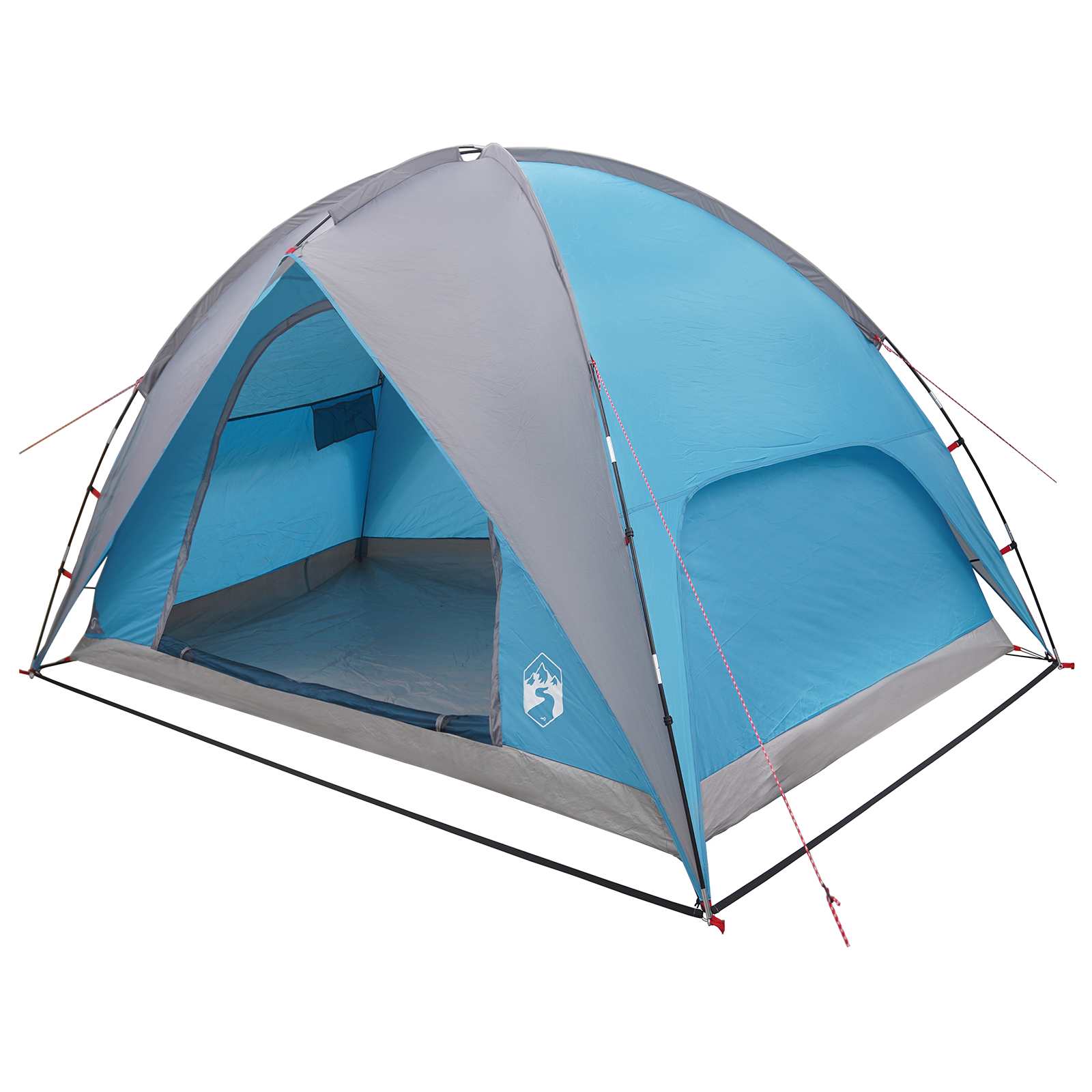 vidaXL Camping Tent with Rainfly Water-resistant 4-Person Blue - 245 x 245 x 149 cm