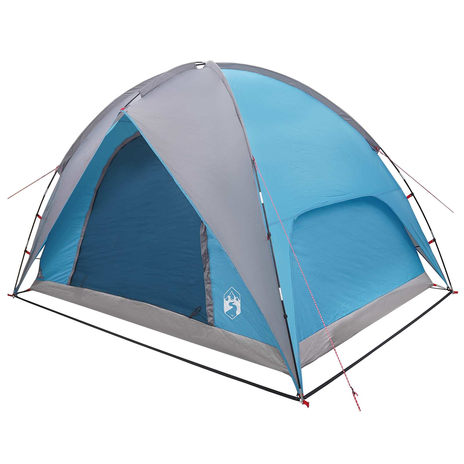 vidaXL Camping Tent with Rainfly Water-resistant 4-Person Blue - 245 x 245 x 149 cm