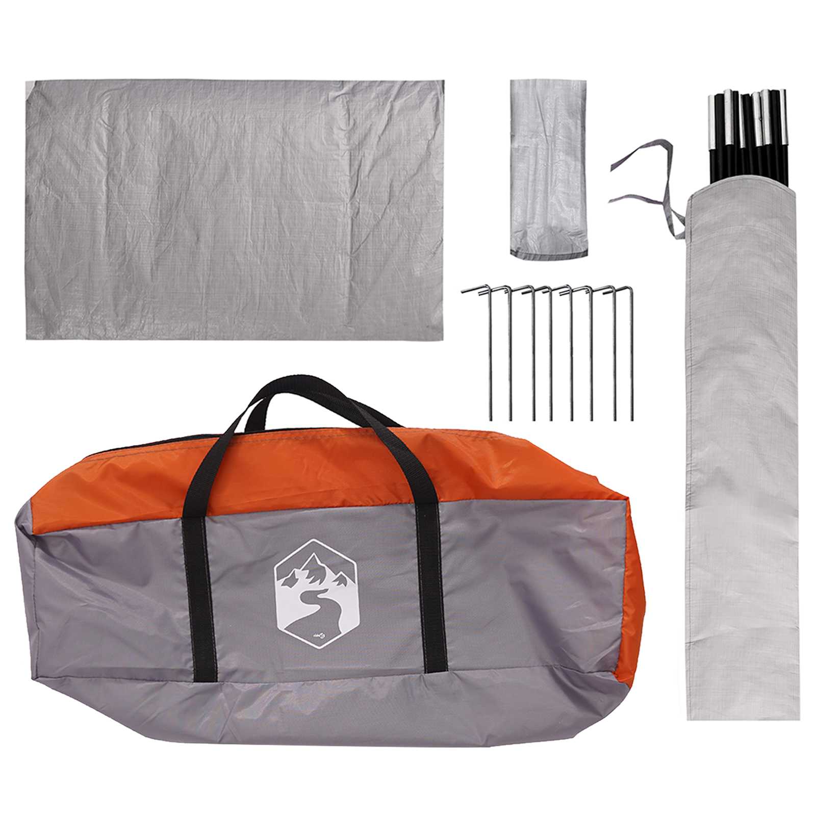 vidaXL Camping Tent with Rainfly Water-resistant 4-Person - Grey - 245 x 245 x 149 cm