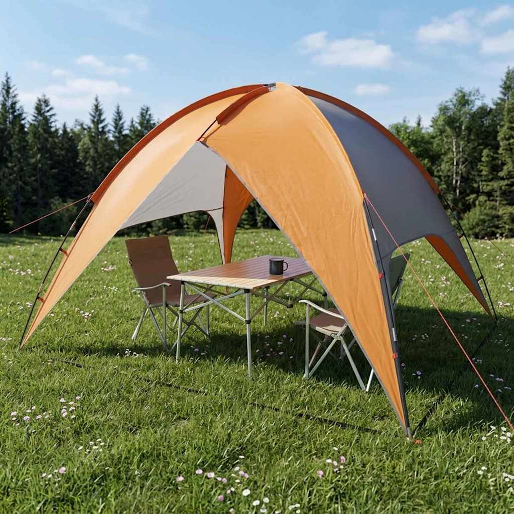 vidaXL Camping Tent with Rainfly Water-resistant 4-Person - Grey - 245 x 245 x 149 cm