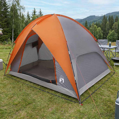 vidaXL Camping Tent with Rainfly Water-resistant 4-Person - Grey - 245 x 245 x 149 cm