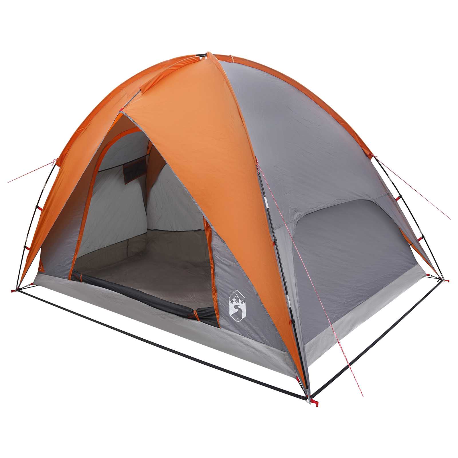 vidaXL Camping Tent with Rainfly Water-resistant 4-Person - Grey - 245 x 245 x 149 cm