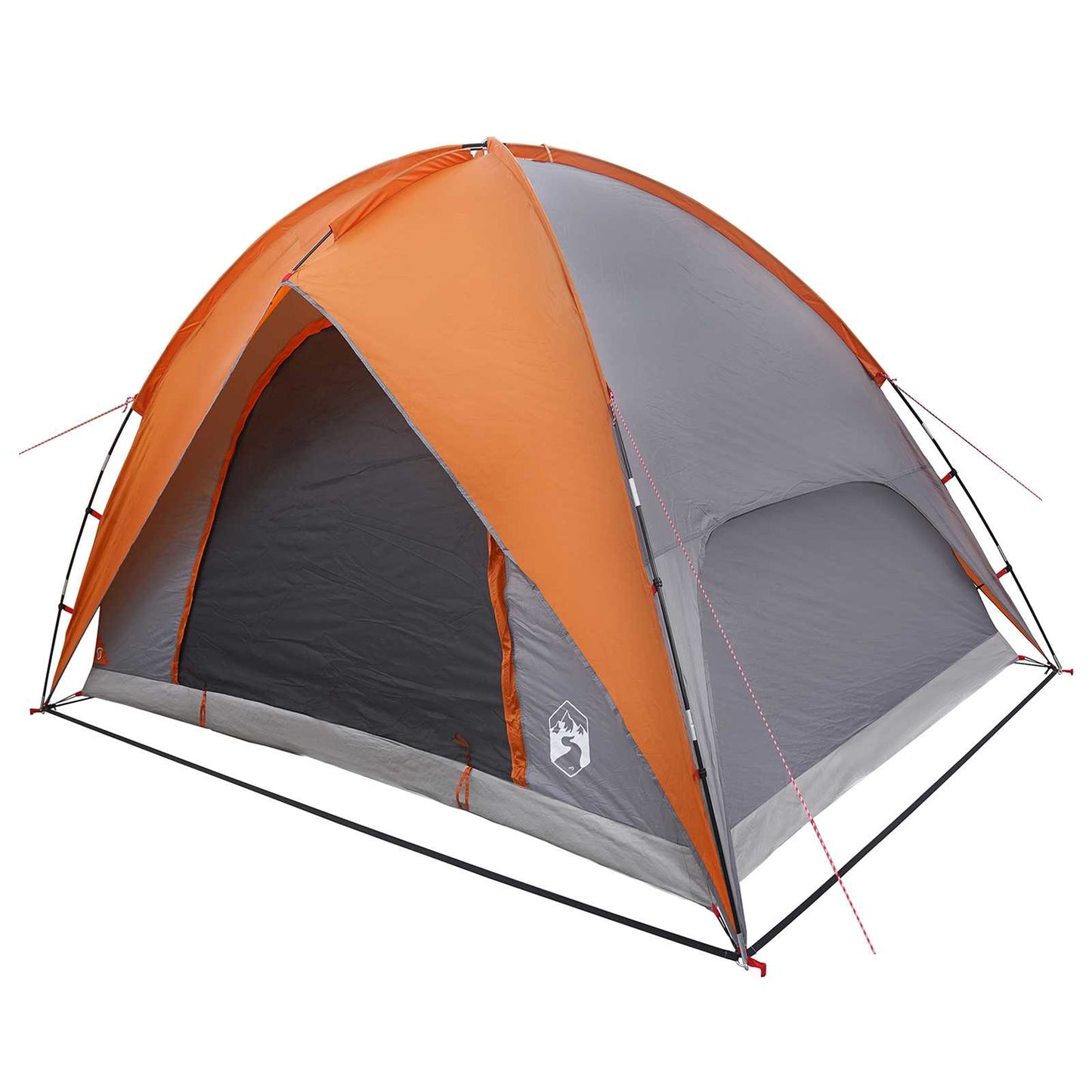 vidaXL Camping Tent with Rainfly Water-resistant 4-Person - Grey - 245 x 245 x 149 cm
