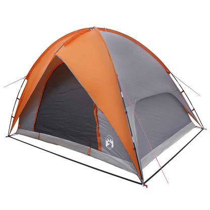 vidaXL Camping Tent with Rainfly Water-resistant 4-Person - Grey - 245 x 245 x 149 cm