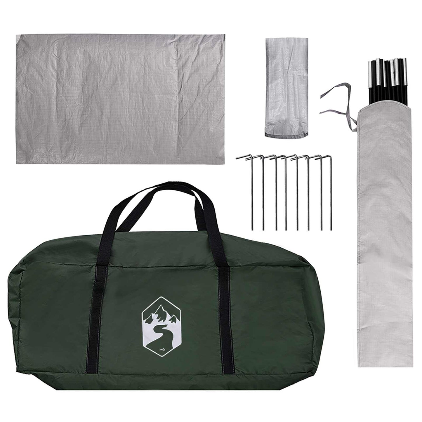 vidaXL Camping Tent with Rainfly Water-resistant 4-Person Army Green - 245 x 245 x 149 cm