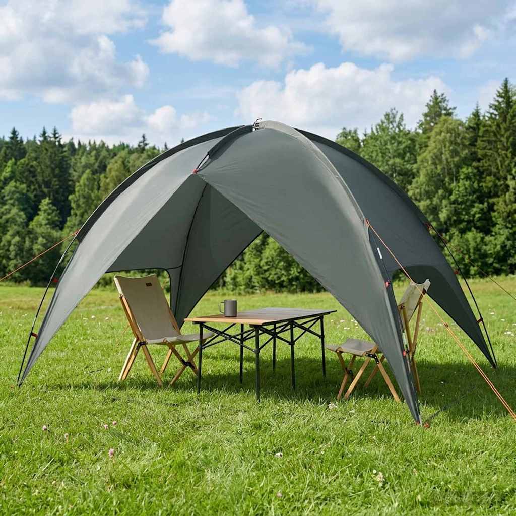 vidaXL Camping Tent with Rainfly Water-resistant 4-Person Army Green - 245 x 245 x 149 cm