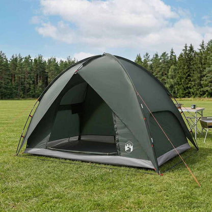 vidaXL Camping Tent with Rainfly Water-resistant 4-Person Army Green - 245 x 245 x 149 cm