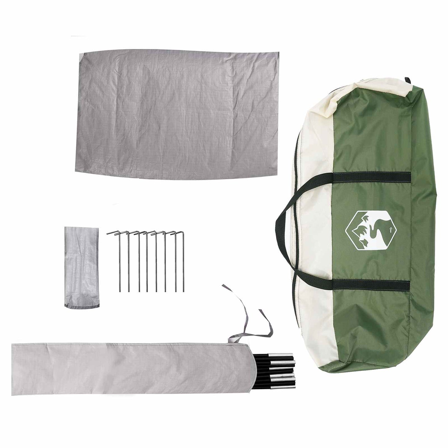 vidaXL Camping Tent with Rainfly Water-resistant 4-Person Green