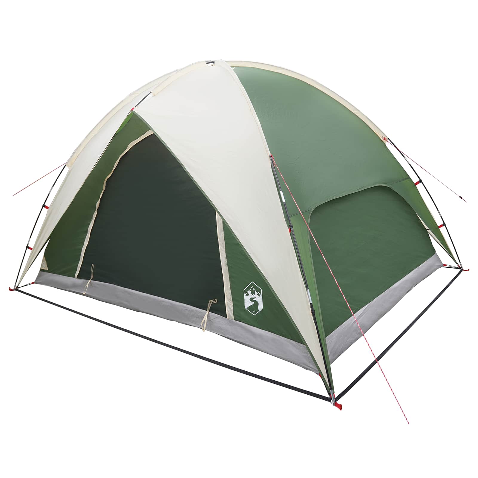 vidaXL Camping Tent with Rainfly Water-resistant 4-Person Green