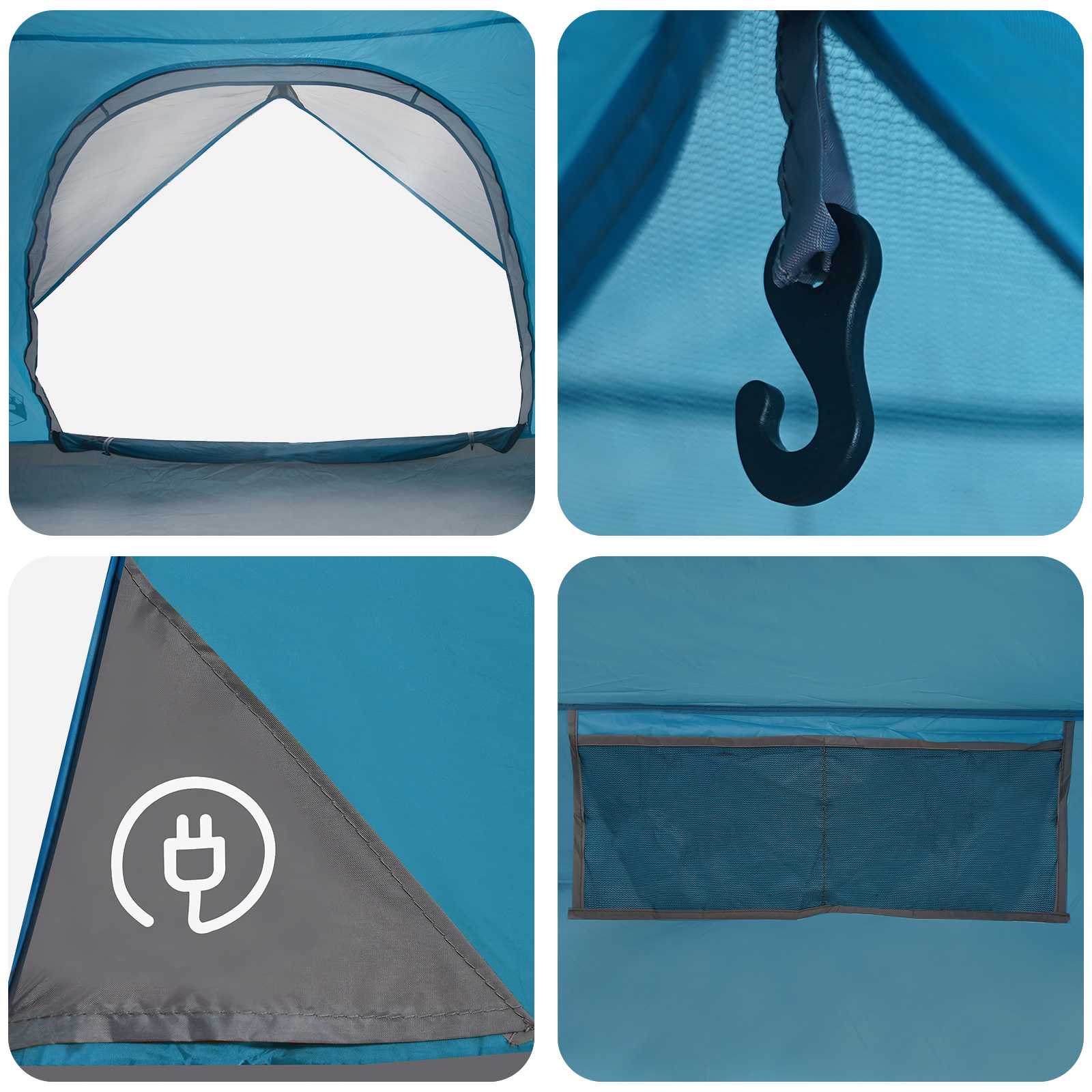 vidaXL Camping Tent with Rainfly Water-resistant 4-Person Blue - 310 x 245 x 160 cm