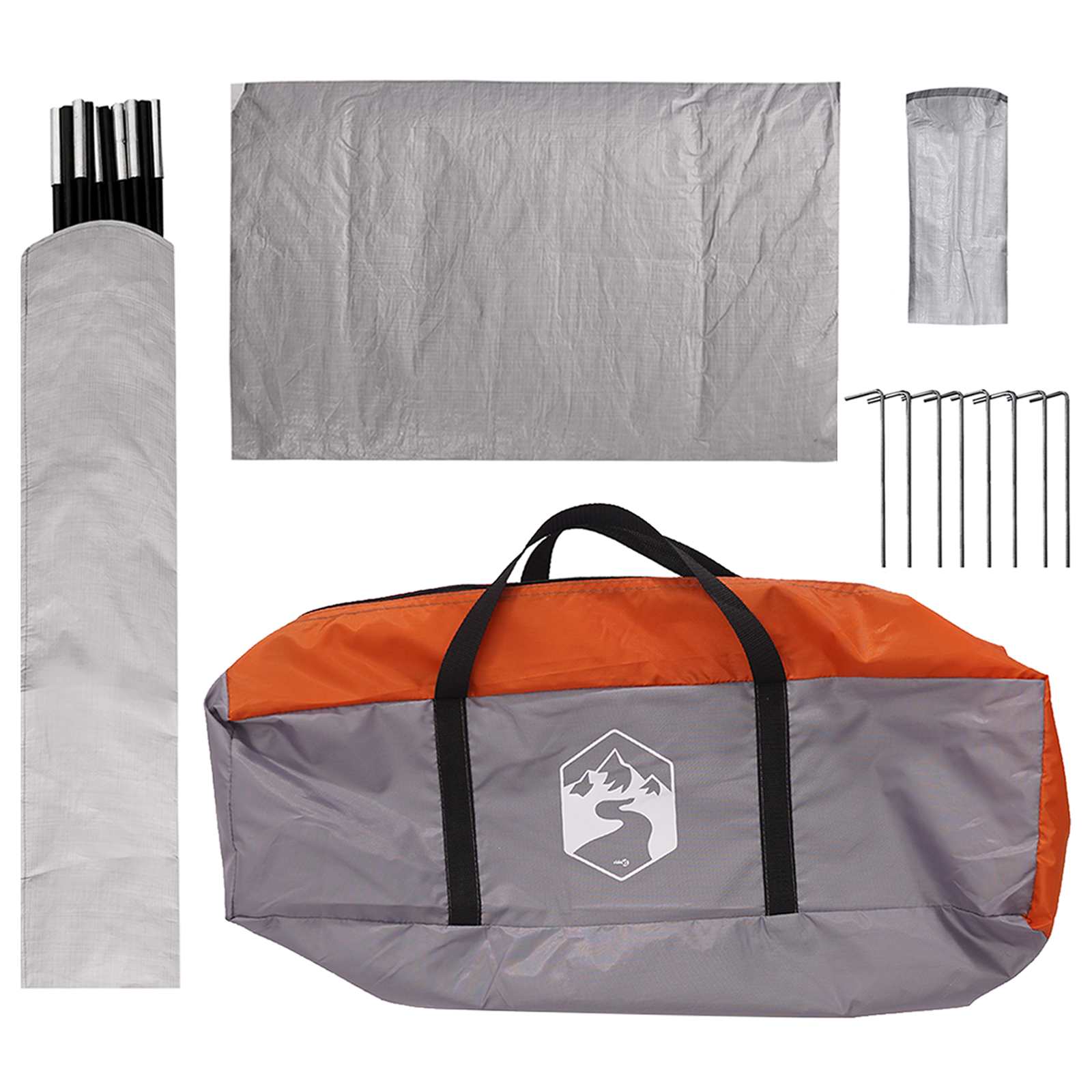 vidaXL Camping Tent with Rainfly Water-resistant 4-Person - Grey - 310 x 245 x 160 cm