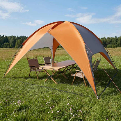 vidaXL Camping Tent with Rainfly Water-resistant 4-Person - Grey - 310 x 245 x 160 cm
