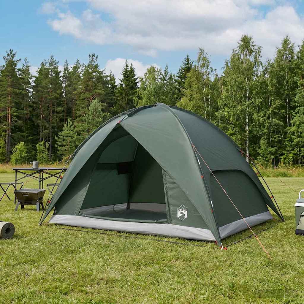 vidaXL Camping Tent with Rainfly Water-resistant 4-Person Army Green - 310 x 245 x 160 cm