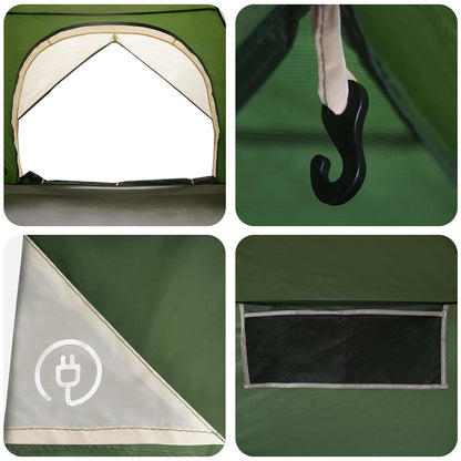 vidaXL Camping Tent with Rainfly Water-resistant 4-Person Green - 360 x 245 x 185 cm
