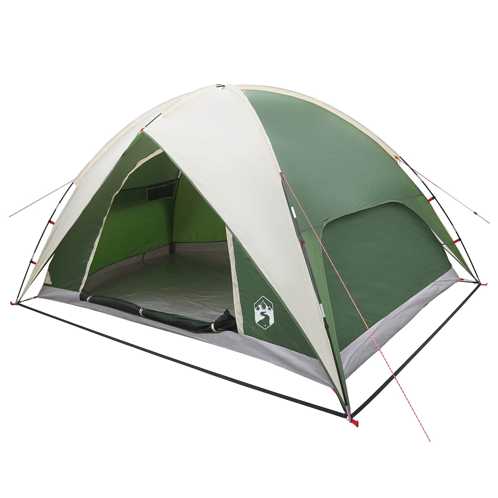vidaXL Camping Tent with Rainfly Water-resistant 4-Person Green - 360 x 245 x 185 cm