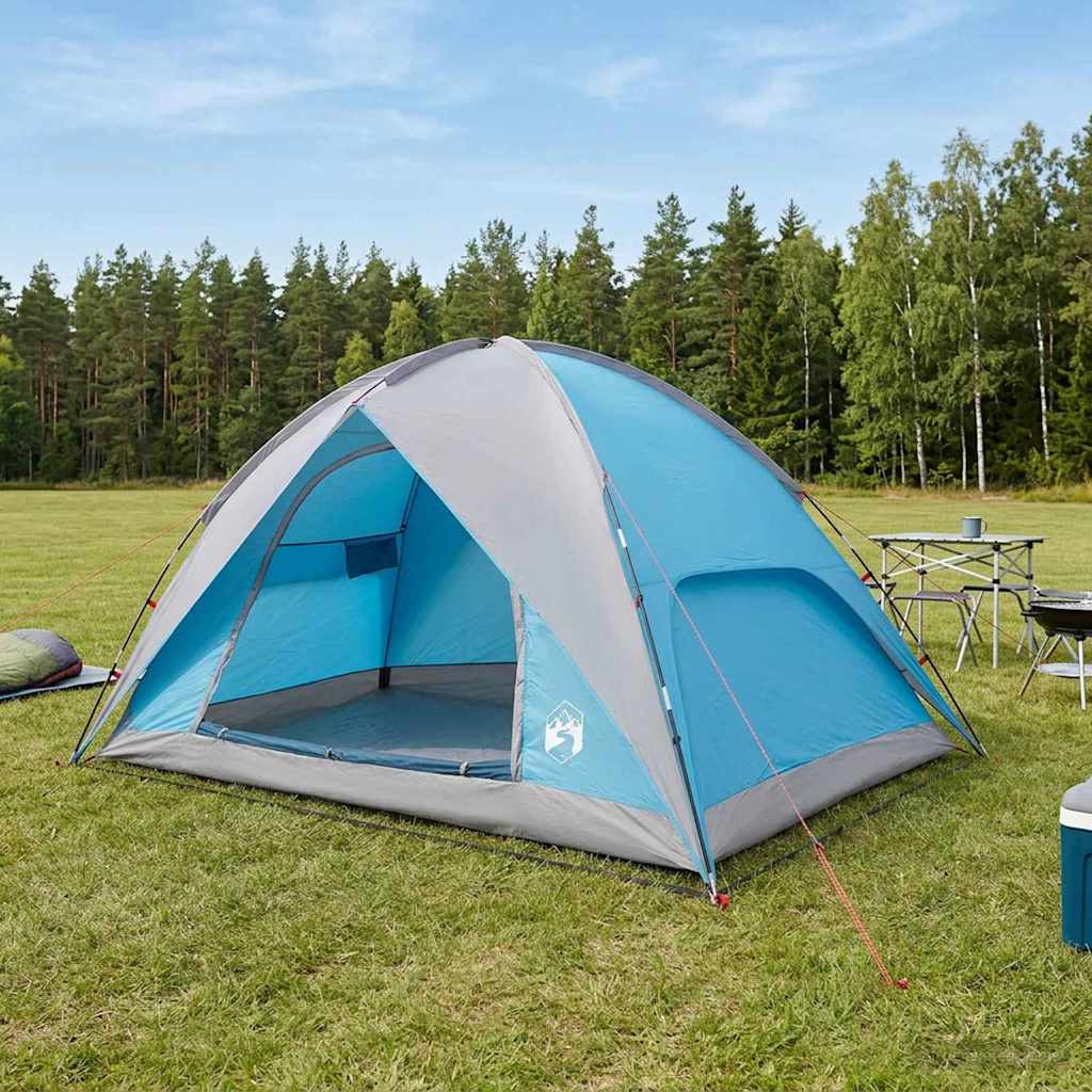 vidaXL Camping Tent with Rainfly Water-resistant 4-Person Blue - 360 x 245 x 185 cm