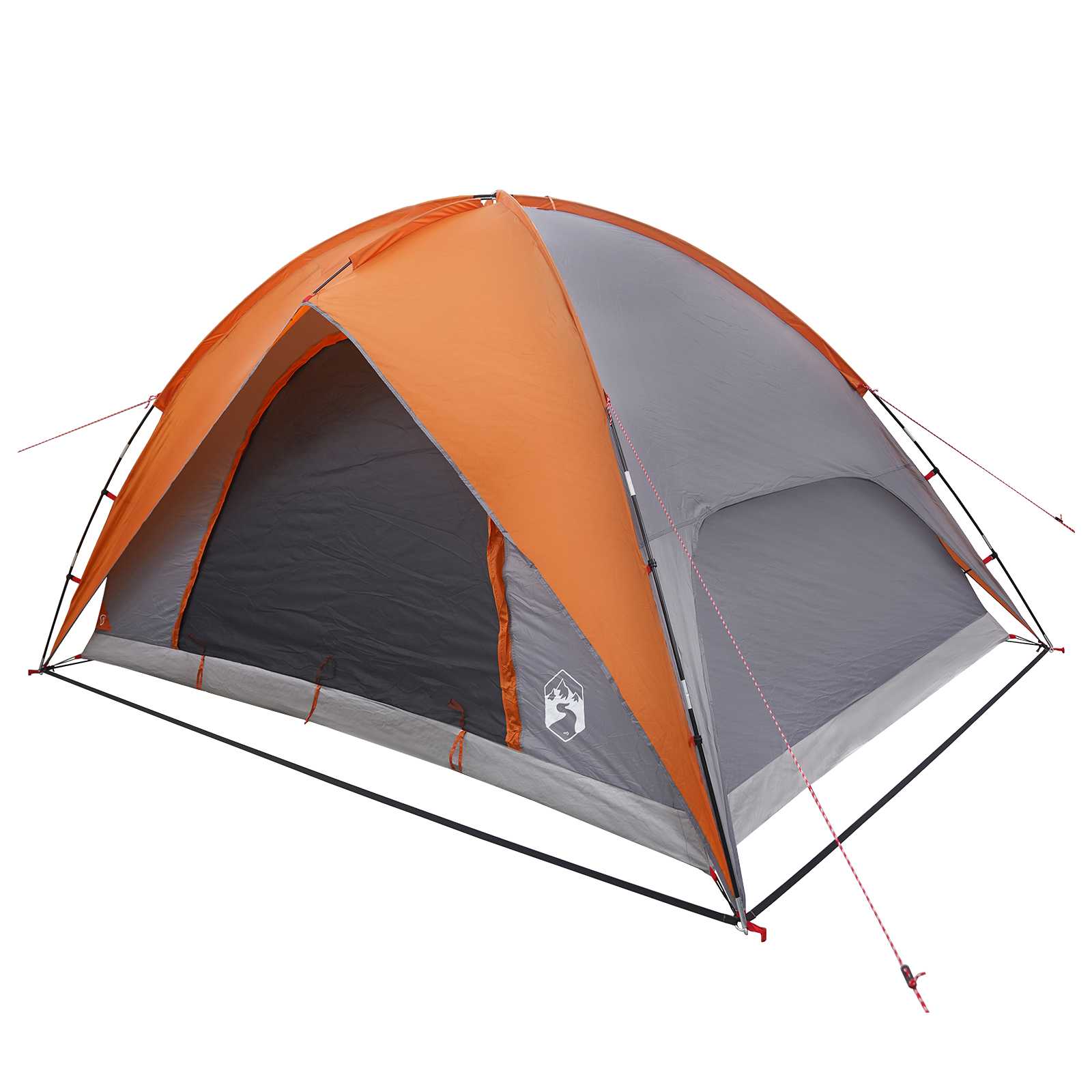 vidaXL Camping Tent with Rainfly Water-resistant 4-Person - Grey - 360 x 245 x 185 cm