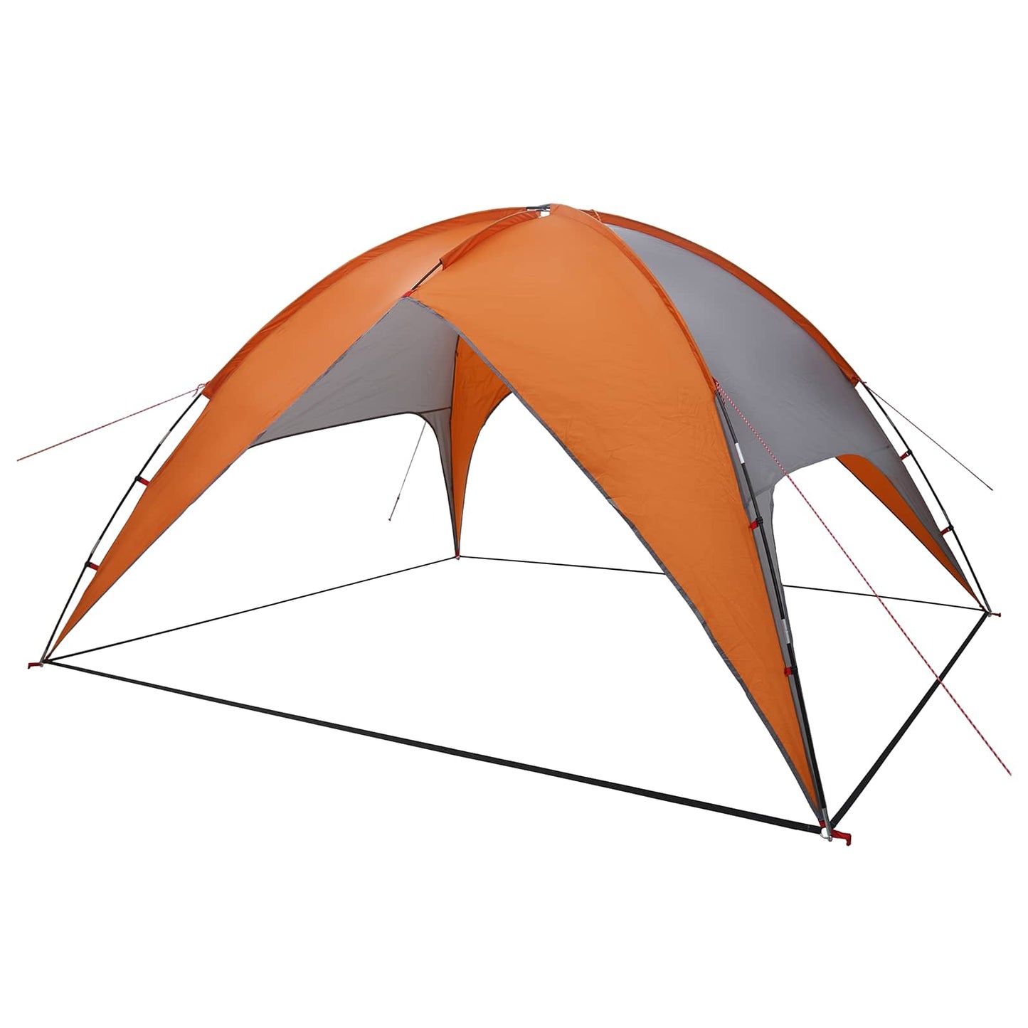 vidaXL Camping Tent with Rainfly Water-resistant 4-Person - Grey - 360 x 245 x 185 cm