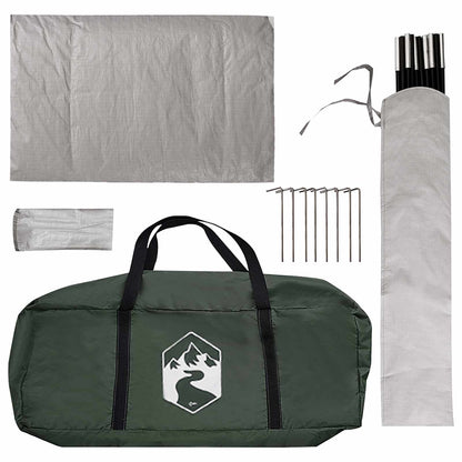 vidaXL Camping Tent with Rainfly Water-resistant 4-Person Army Green - 360 x 245 x 185 cm