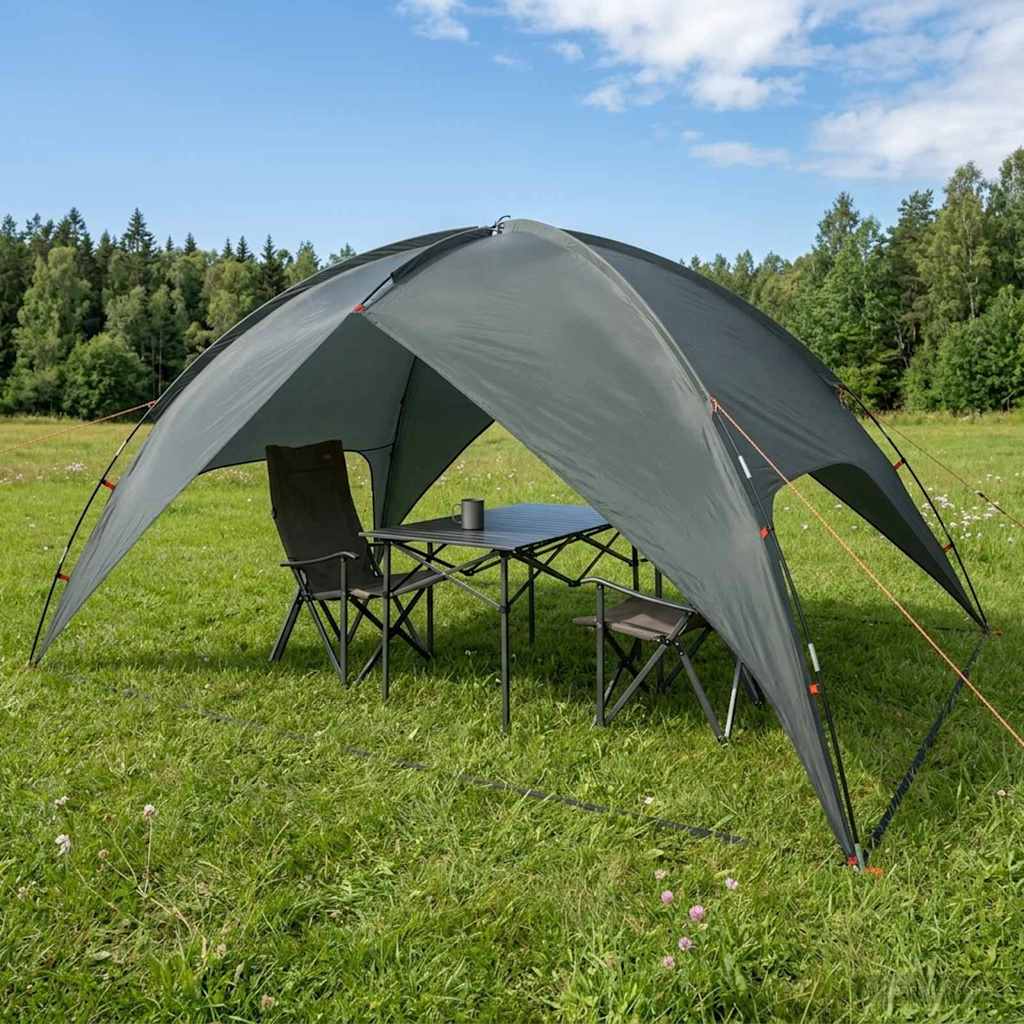 vidaXL Camping Tent with Rainfly Water-resistant 4-Person Army Green - 360 x 245 x 185 cm