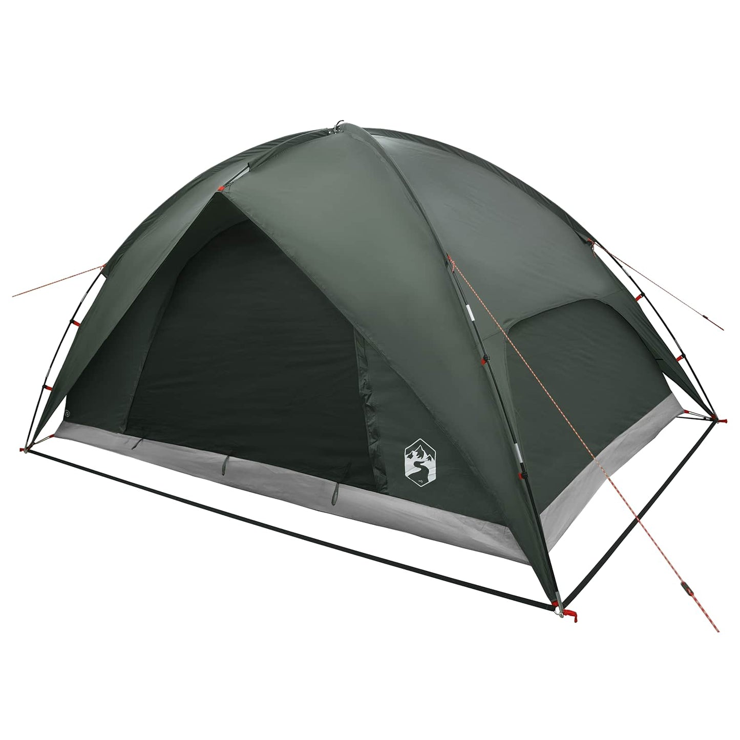 vidaXL Camping Tent with Rainfly Water-resistant 4-Person Army Green - 360 x 245 x 185 cm