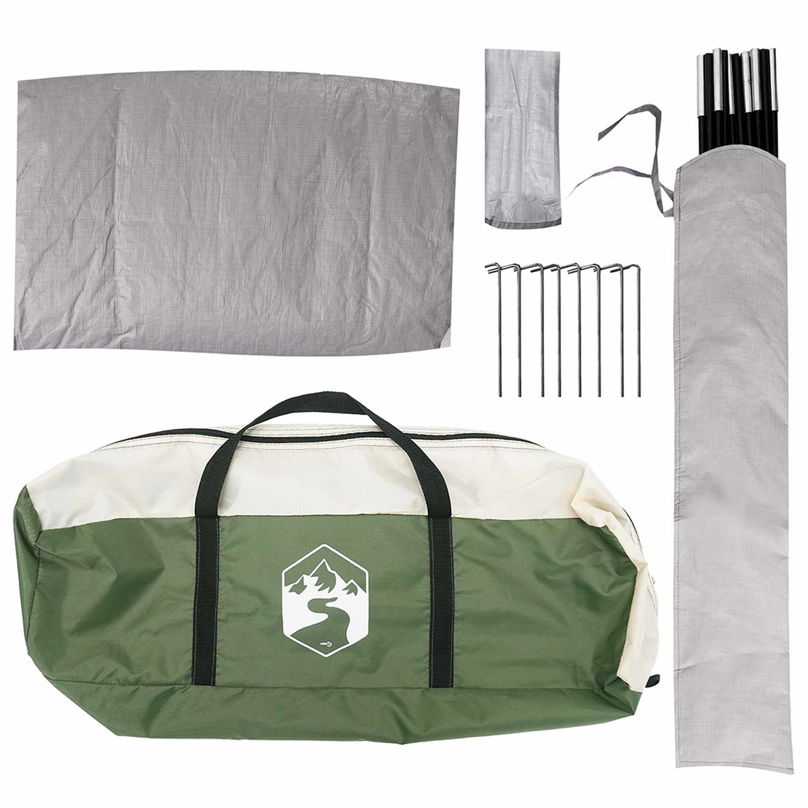 vidaXL Car Tent with Roof Green 239 x 210 x 210 cm Polyester and Steel