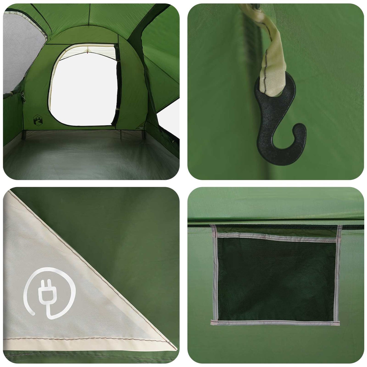 vidaXL Car Tent with Roof Green 239 x 210 x 210 cm Polyester and Steel