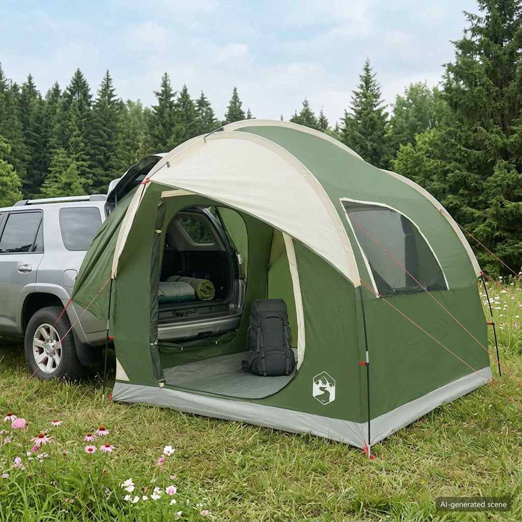 vidaXL Car Tent with Roof Green 239 x 210 x 210 cm Polyester and Steel